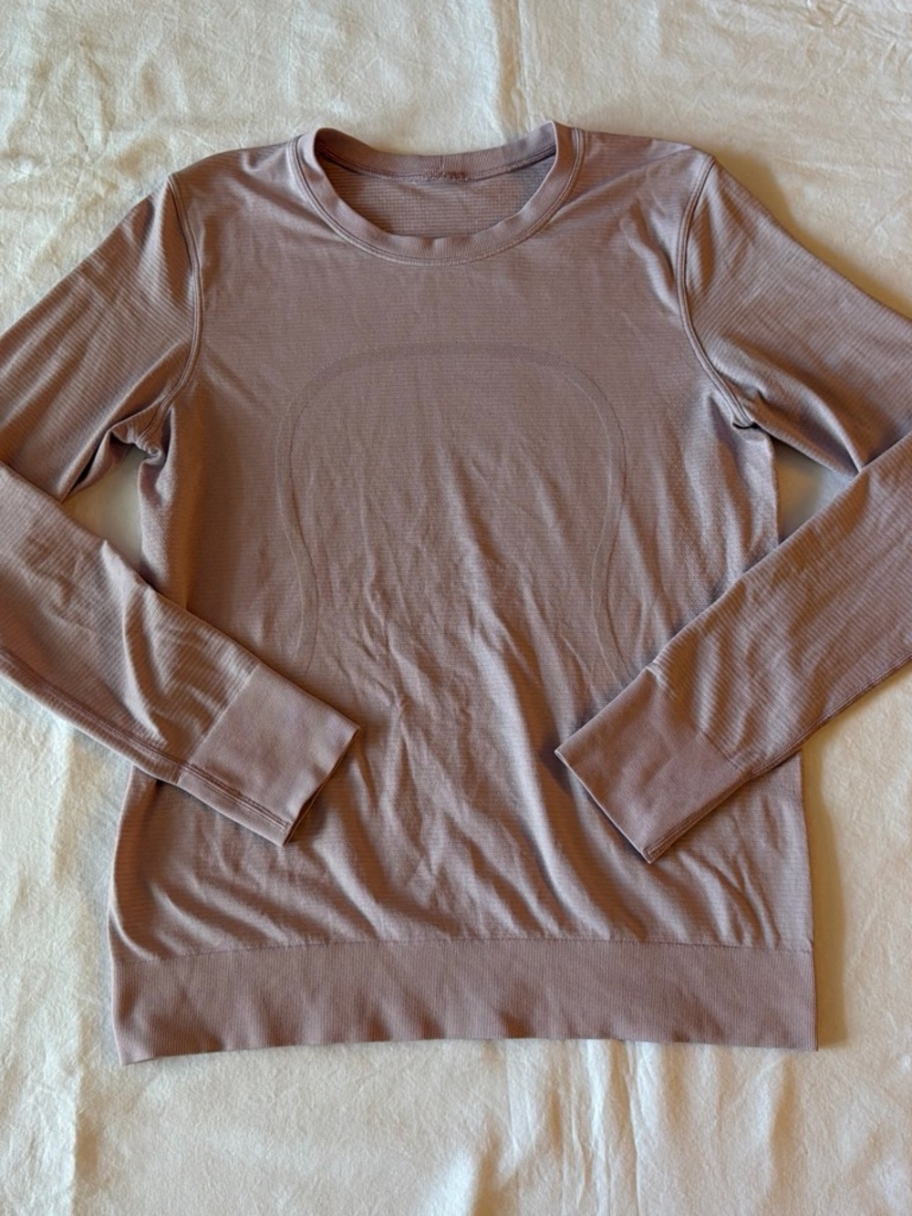 lululemon athletica Long Sleeve Ribbed Crewneck Top - Mauve Taupe